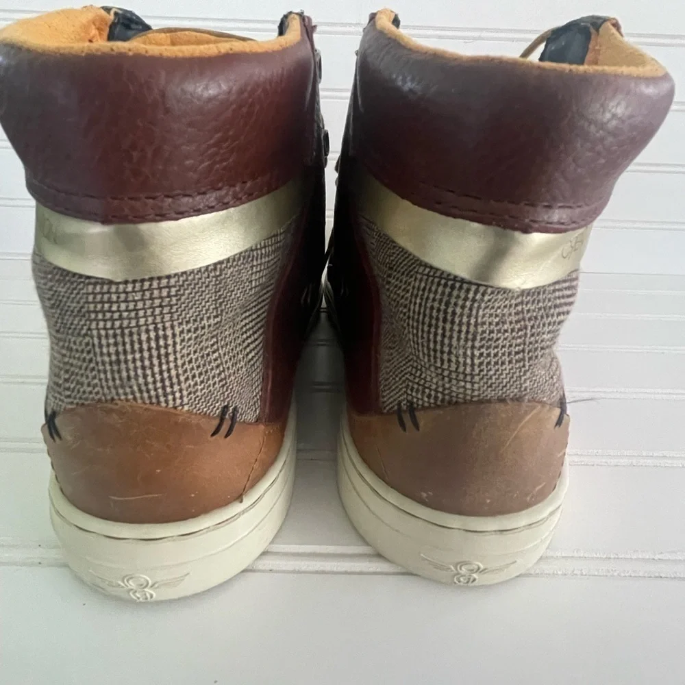 Creative Reaction Spero Mens Size 10.5 Brown Tweed Leather Sneaker Shoe